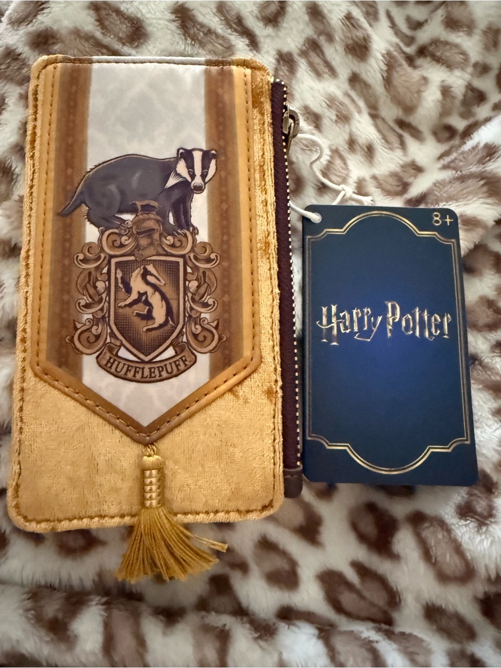 Loungefly Gold and Brown Harry Potter Velvet Tassel Wallet